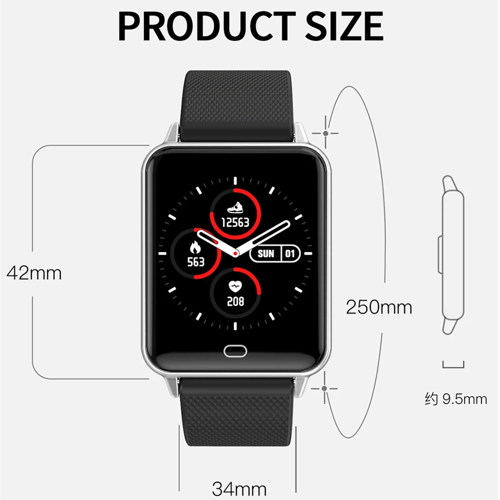IP68 Водонепроницаемый Смарт часы крови Давление монитор сердечного ритма Smartwatch