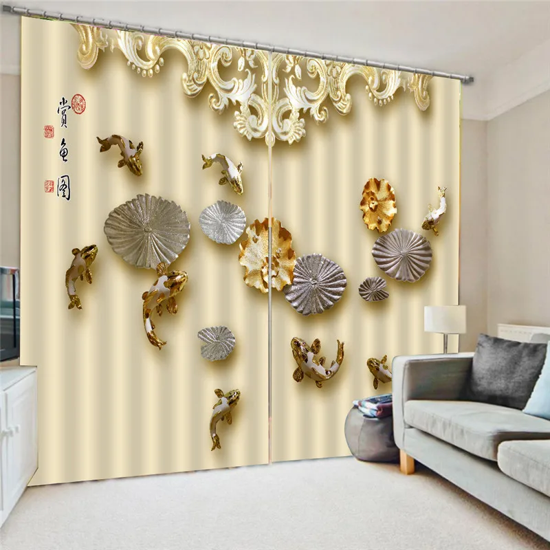 3d Conch Curtains Modern Luxury Blackout Window Curtains For Kids Bedding Room Living room Hotel Drapes Cortinas Oct24