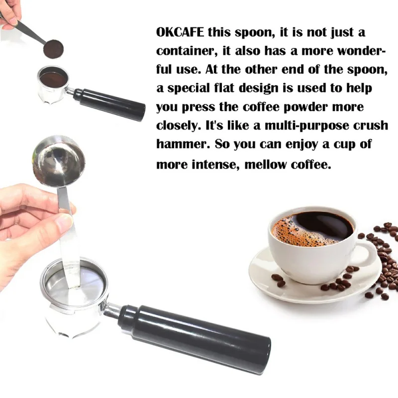 2 في 1 الفولاذ المقاوم للصدأ القهوة ملعقة ماكينة ضغط البودرة المنزلية متعددة الوظائف قياس ملعقة مقهى الجليد كريم الحلوى Coffeeware