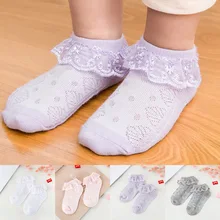 5 пара/лот для маленьких девочек кружева цветочные носки летние детские короткие носки до щиколотки кружевное платье принцессы хлопковые носки