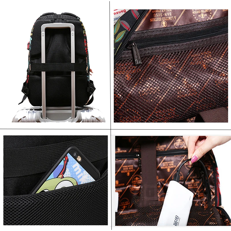 Mochila para portátil con carga USB para mujeres para estudiantes adolescentes mochila escolar bolsa con estampado de mochilas de viaje para mujeres