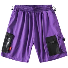 Модные мужские шорты в стиле хип-хоп Уличная Harajuku мужские шорты для бега на молнии свободные спортивные шорты Карго мужские s мужские шорты в повседневном стиле