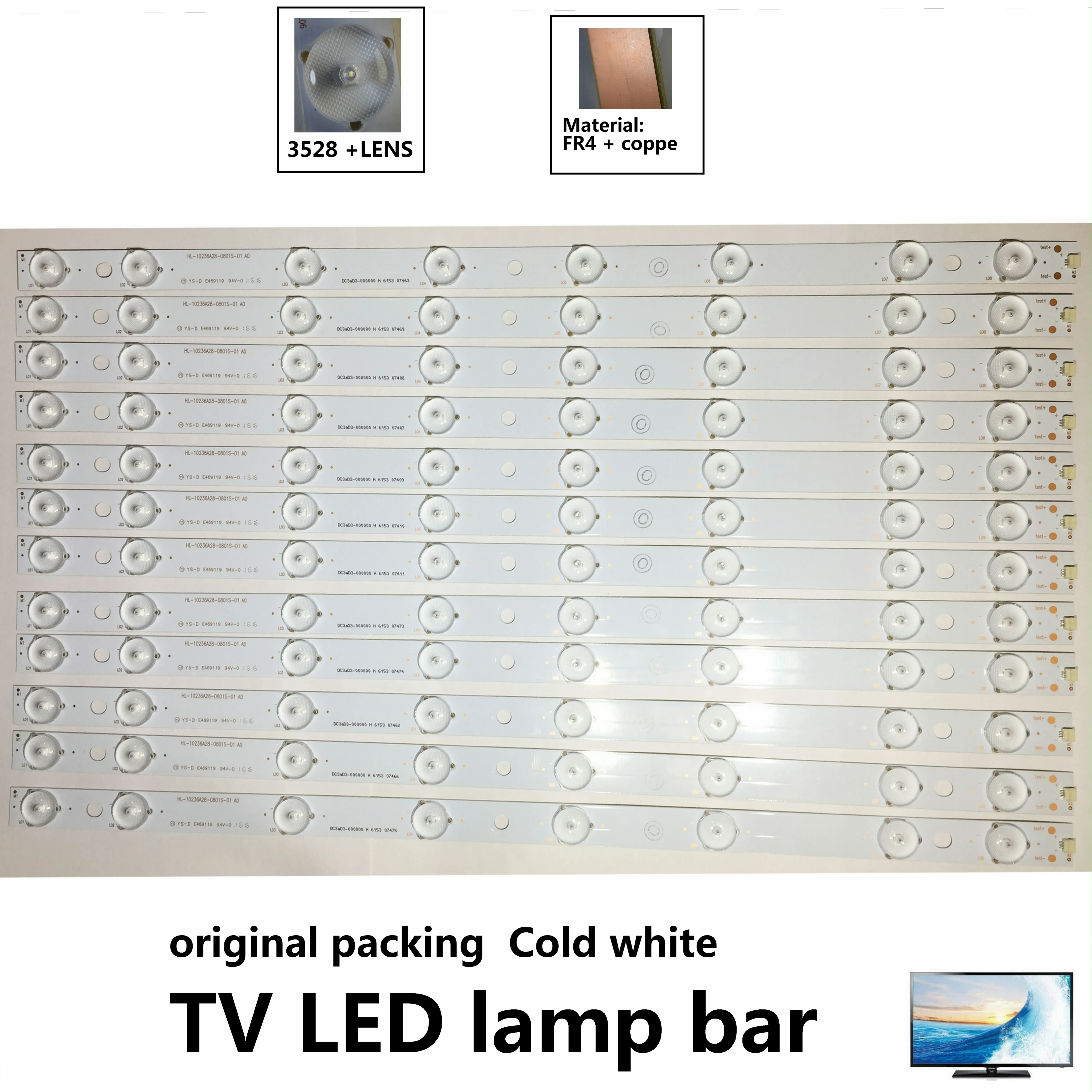 

192ps 448mm Brand New 8Pieces 40 inch LED TV Backlight Strips 006-P2K1793B 40F2370-6EA for To shi ba 40L1550C 4C-LB4006-YH1 4C-