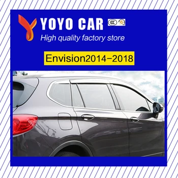 

Hot sale 6 Piece ABS plating decorative Awnings shade rain sun wind deflector window visor for Envision 2014-2018