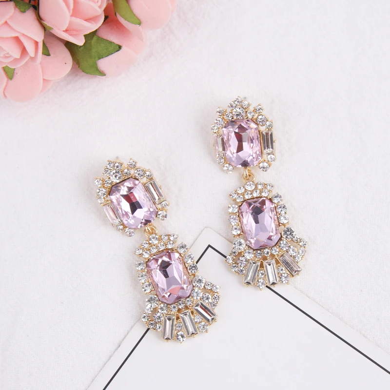 AE-CANFLY, роскошные винтажные розовые стразы, серьги с кристаллами для женщин, Висячие аксессуары, вечерние, подарок, бижутерия