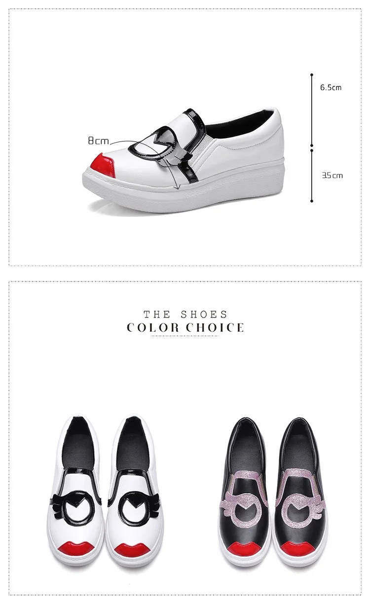 2018 Spring New Ladies High Heel Wedges Peas Shoes Fashion Casual Footwear For Women Online White Black1