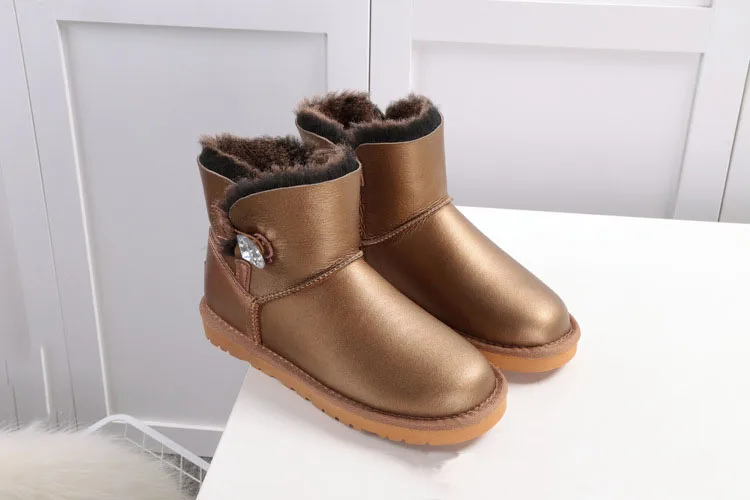 Модные женские зимние ботинки; теплые шерстяные зимние ботинки из натуральной овечьей кожи; ботинки на натуральном меху; ботильоны; нескользящая обувь
