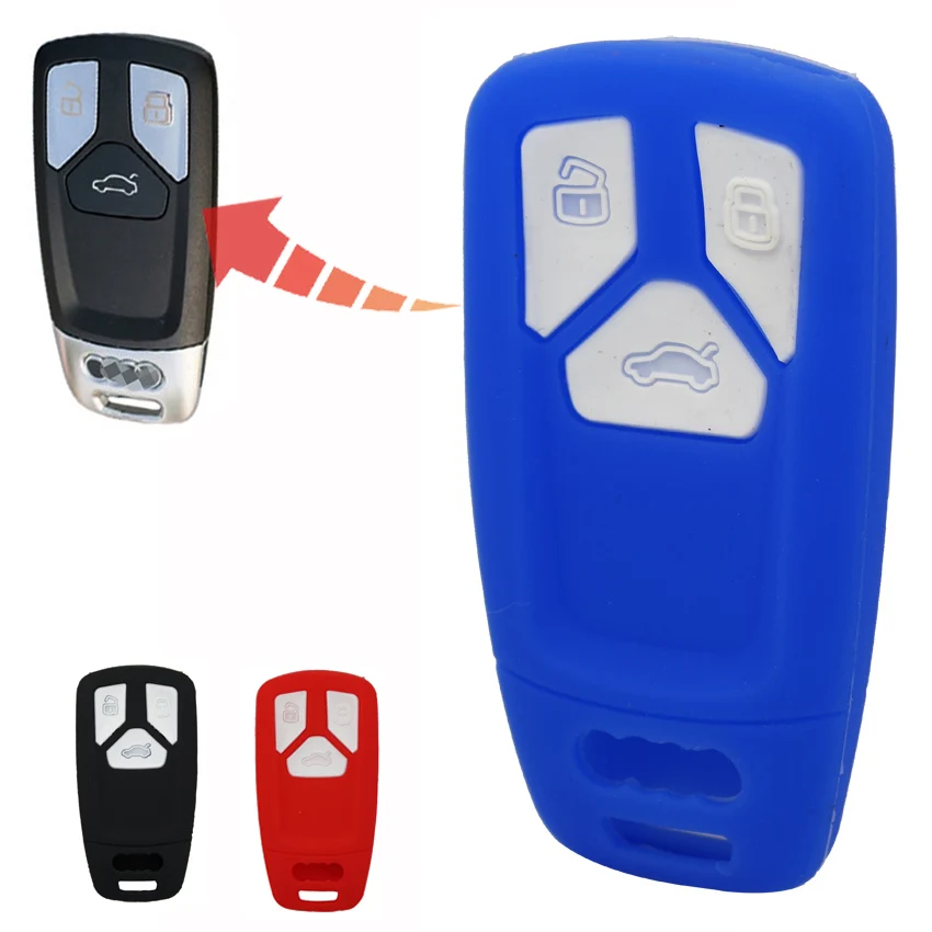 1pcs Washable Silicone Rubber Remote Keyless Car Key Cover Case Shell for Audi A4 A4L Allroad Q5 Q7 B9 TT TTS 2016 2017 | Автомобили и