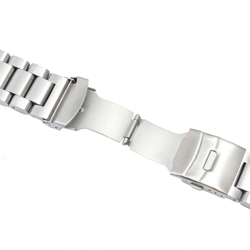 Fashion Solid Stainless Steel Band Luxury Mens Wrist Watch Strap Adjustable Replacement Tool High Quality 222426mm Watch Bands (3)