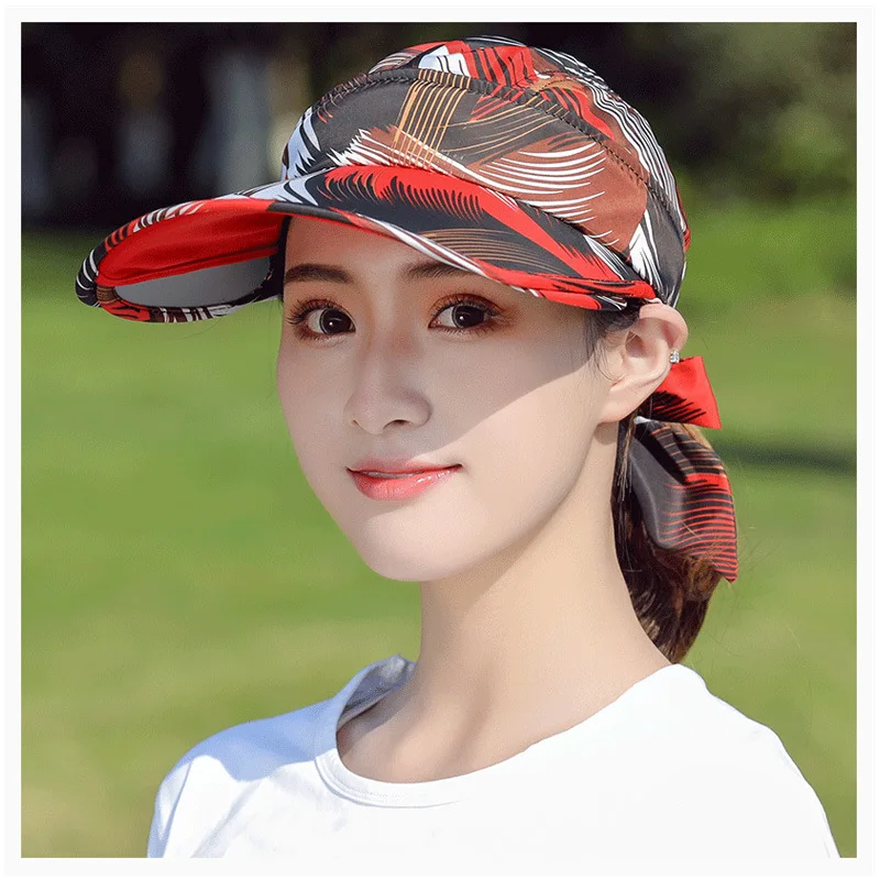 

Women Summer Sun Hat Packable Visor Cap Big Heads Wide Brim Beach Hat Outdoor UV Protection Female Caps Ladies Female Sunhat