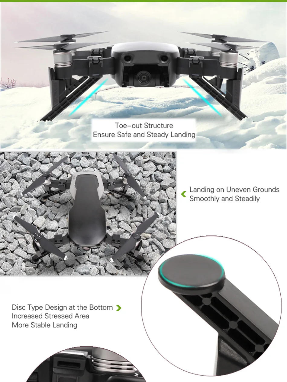 4 шт. Mavic Air Landing gear посадка с высоты ноги Кронштейн Поддержка ноги защитный кожух камеры штатив для DJI Mavic Air