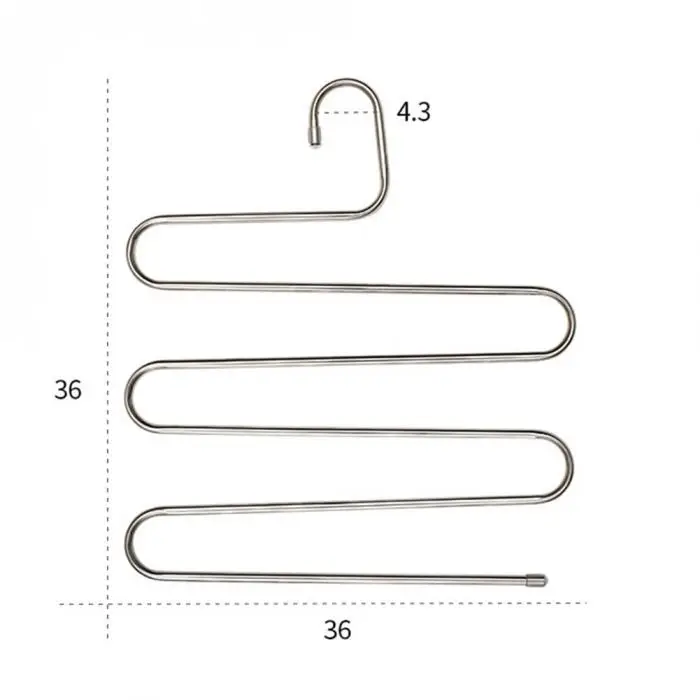 Вешалки для брюк из нержавеющей стали s-образный Многофункциональный Противоскользящий стеллаж для хранения одежды может CSV