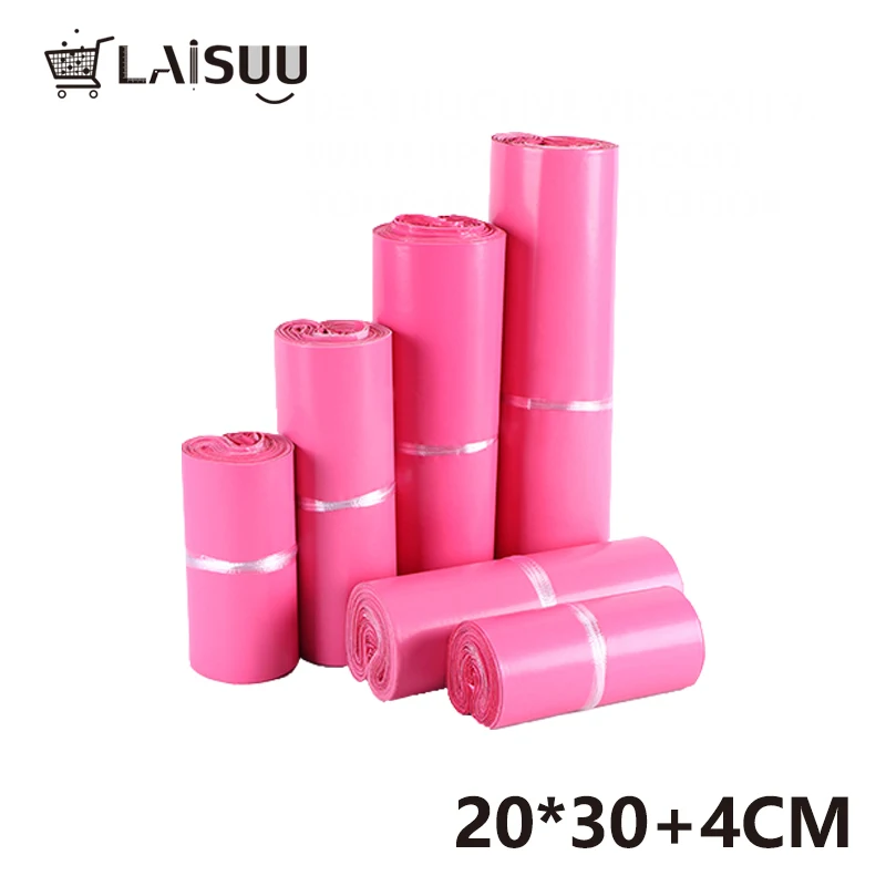 100 шт 7,8x11,8 дюймов/20*30 см розовый толстый Водонепроницаемый самоклеящийся мешок розовый мешок ЦВЕТ ПОЛИ почтовые конверты сумка