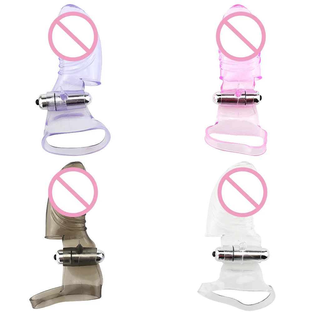 Finger Sleeve Vibrator with Battery G Spot Massage Clit Stimulate Sex Toys For Women Lesbian Orgasm Adult Products