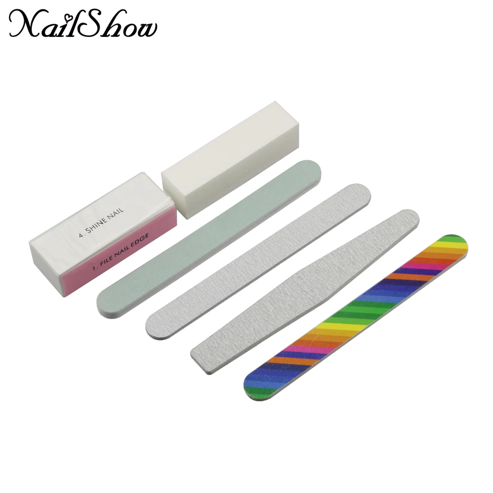 DIY Nail Art Manicure Pedicure Accessories Tools Sanding Files Shiner Buffer Block For UV Gel Kit Polish 6Pcs/set | Красота и