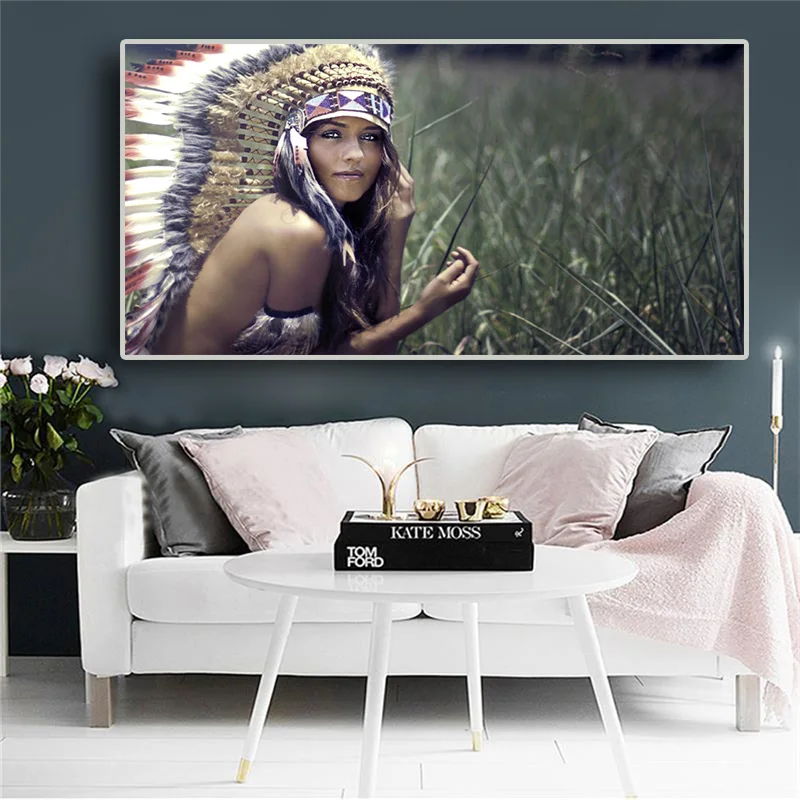 

Native Indian Painting Posters and Prints Nude Women Portrait Canvas Art Scandinavian Wall Art Picture for Living Room