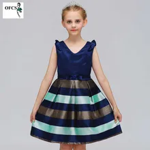 Платье в полоску для маленьких девочек; торжественное платье для свадебной вечеринки; детское рождественское платье принцессы; Одежда для девочек; костюм
