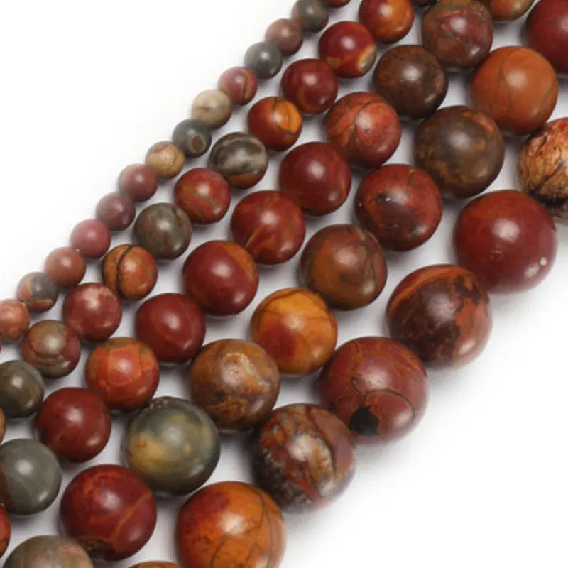 6-16mm Round Picasso Jaspers Beads Natural Stone For Jewelry Making Bracelets Women 15'' Needlework DIY | Украшения и