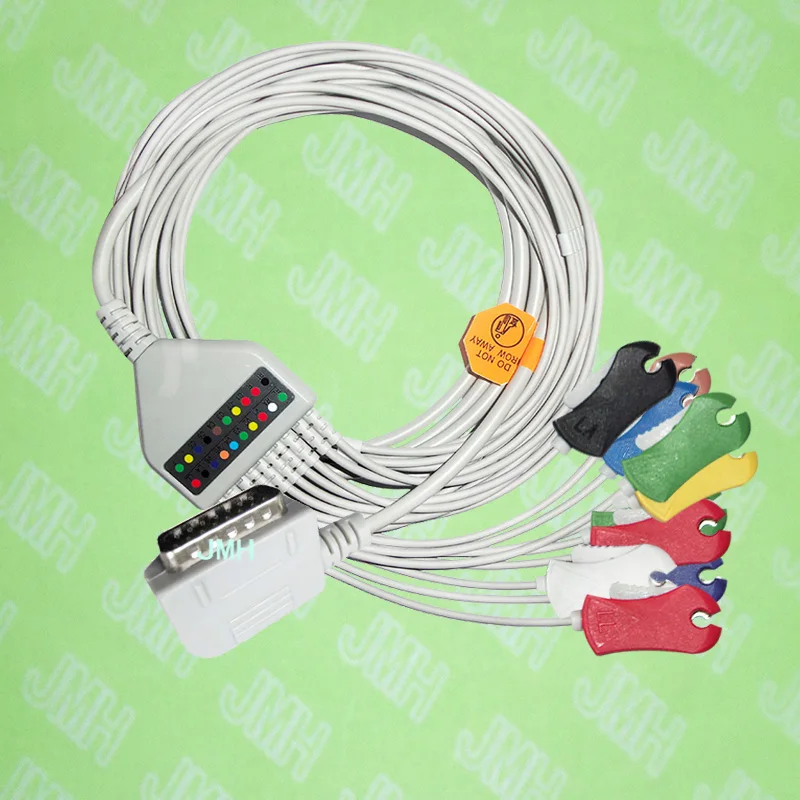 

Compatible with 15 PIN Kanz PC109, 108,110,1203, 1205 EKG Machine the One-piece 10 leads cable and Clip leadwires,IEC or AHA.