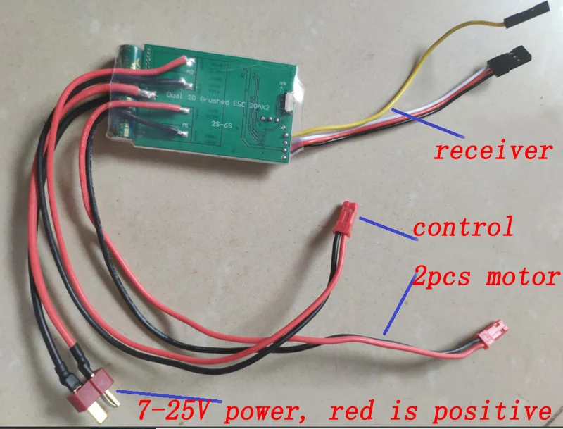 1 шт. 2 S-6 S 20Ax2 двухсторонний матовый ESC 12 В 15 в 18 в 24 В 20A двунаправленный регулятор скорости для RC DIY танки дифференциальная скоростная лодка