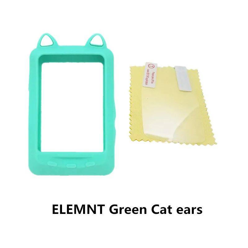 Универсальный чехол для велосипеда из силикона и протектор экрана для Wahoo ELEMNT кошачьи уши gps аппаратное качество/защитный чехол для wahoo el - Цвет: Green Cat ears
