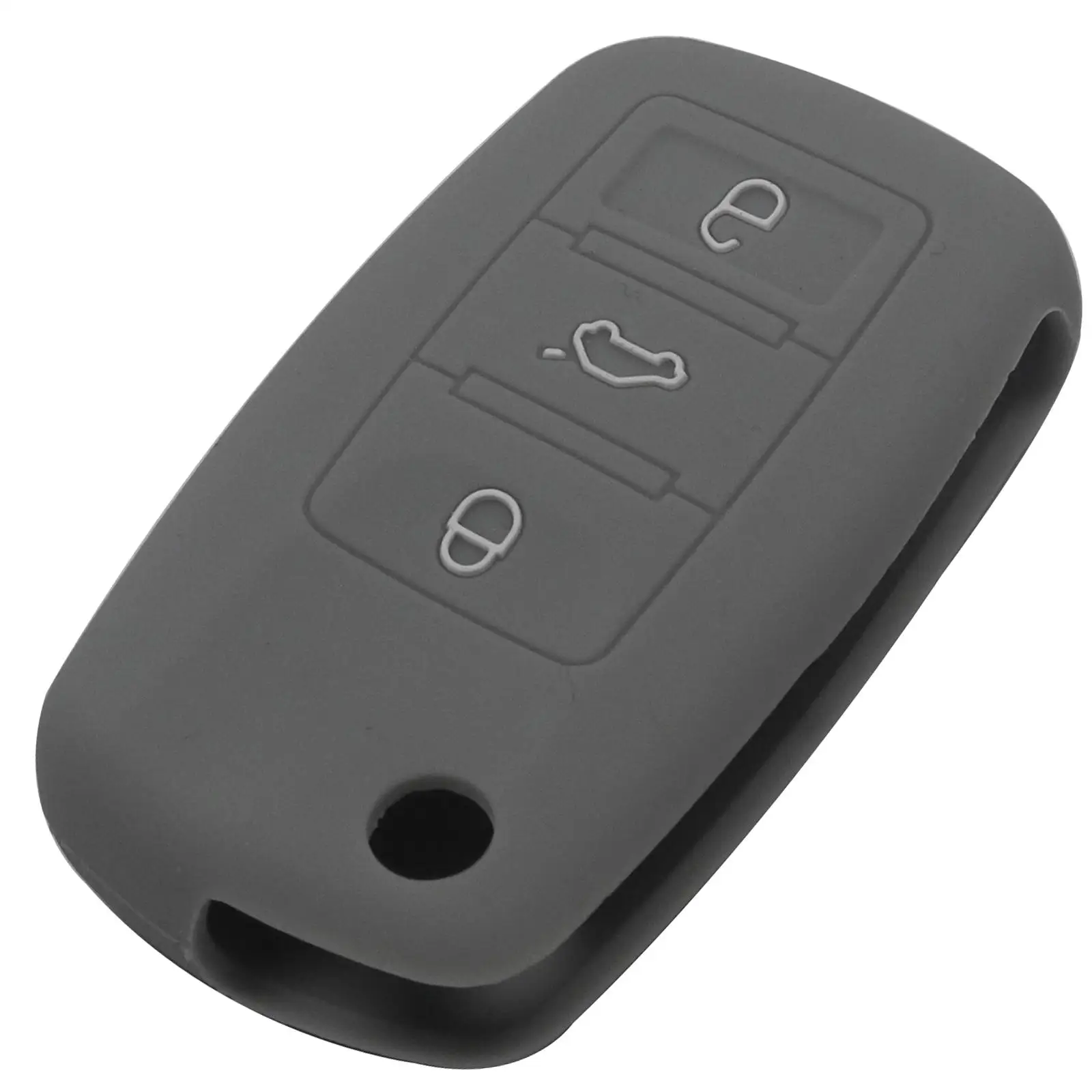 3 кнопки силиконовый для ключа автомобиля чехол для VW Golf 4, 5, 6, 7, бора для Golf, Jetta, Polo MK4 MK6 Bora Passat B5 B6 превосходные тигуан жук - Цвет: Серый