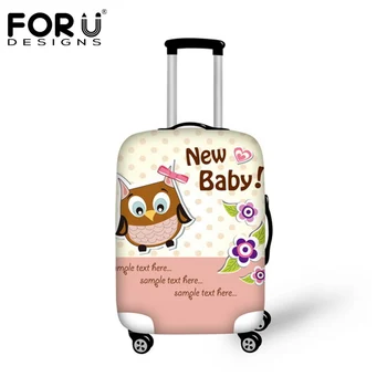 

FORUDESIGNS New 18-30inch Cute Animal Owl Travel Suitcase Luggage Protective Cover With Storage Bag Waterproof Baggage Covers