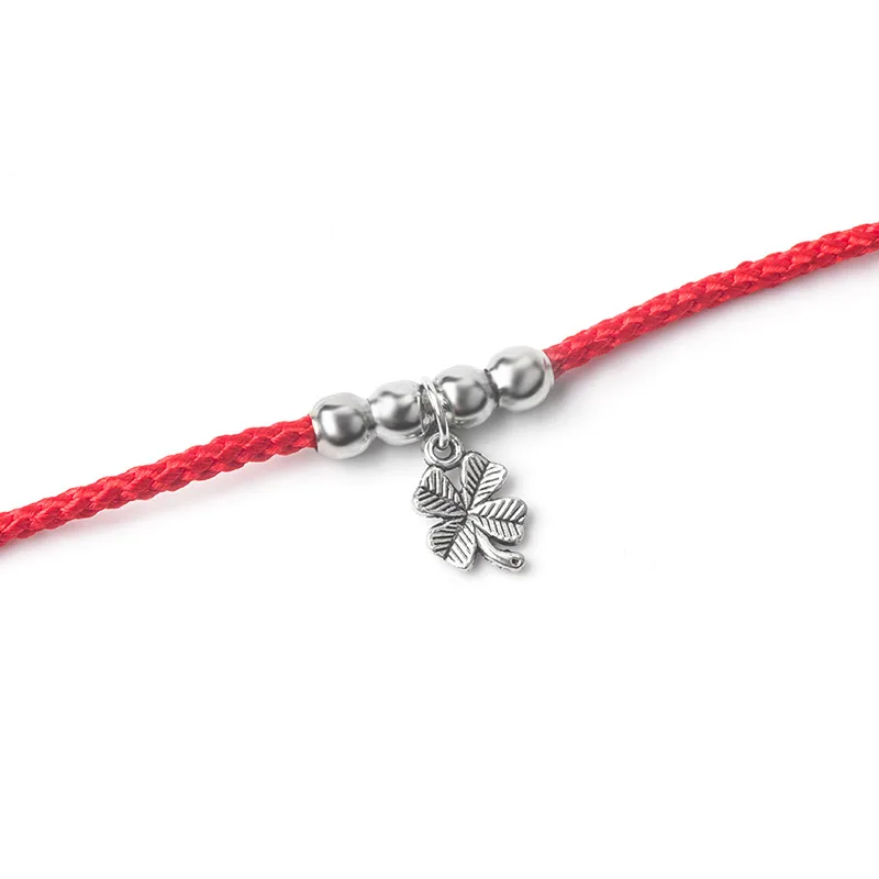 Этнический стиль ручной работы Красный веревочный браслет для женщин Регулируемый милый животное листья арахис клубничный Шарм браслет ювелирные изделия подарок