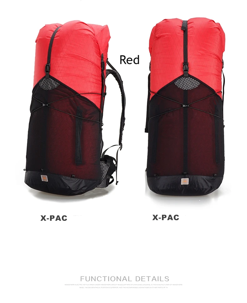 Mochila ao ar Bolsas de Viagem Engrenagem Grande Xpac Escalada Livre Ultraleve Quadro Menos Pacotes Leve Durável Acampamento Caminhadas 3f ul 55l Mod. 1263873 7 Mochilas escal.