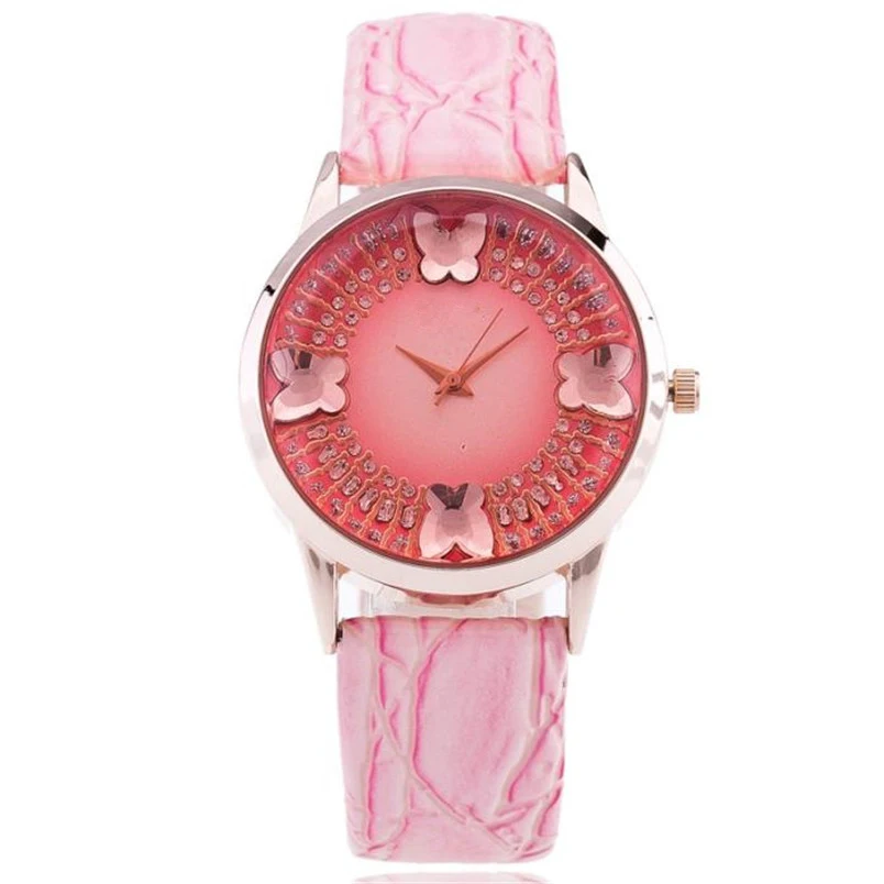 

OTOKY Women Watches Butterfly Diamond Pattern Leather Band Watch For Woman Luxury Crystal Drop Shipping 71220