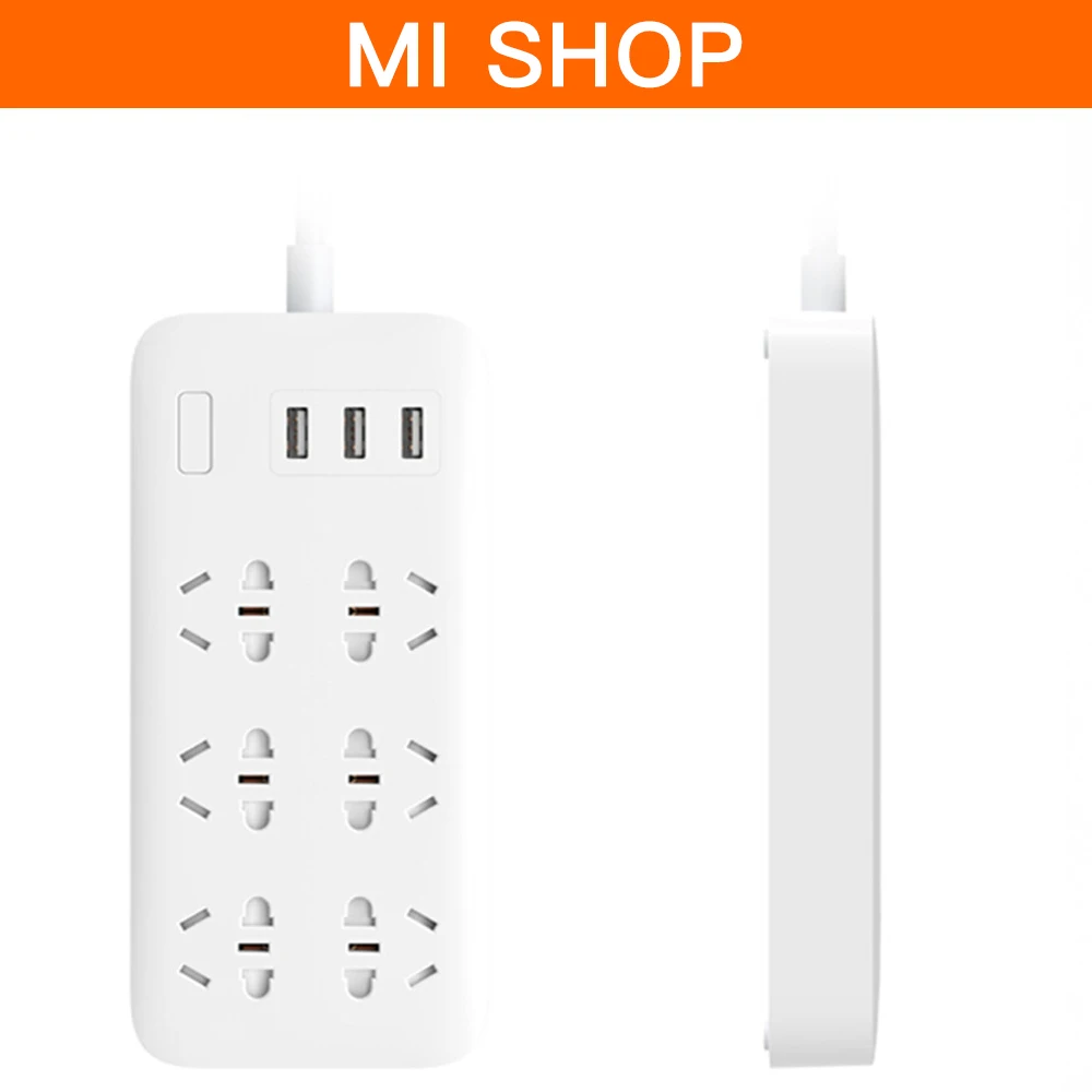 Original Xiaomi Smart Socket Plug 3 USB Fast Charging 2.1A 6 Ports Power Strip Charger For Smartphone | Мобильные телефоны и