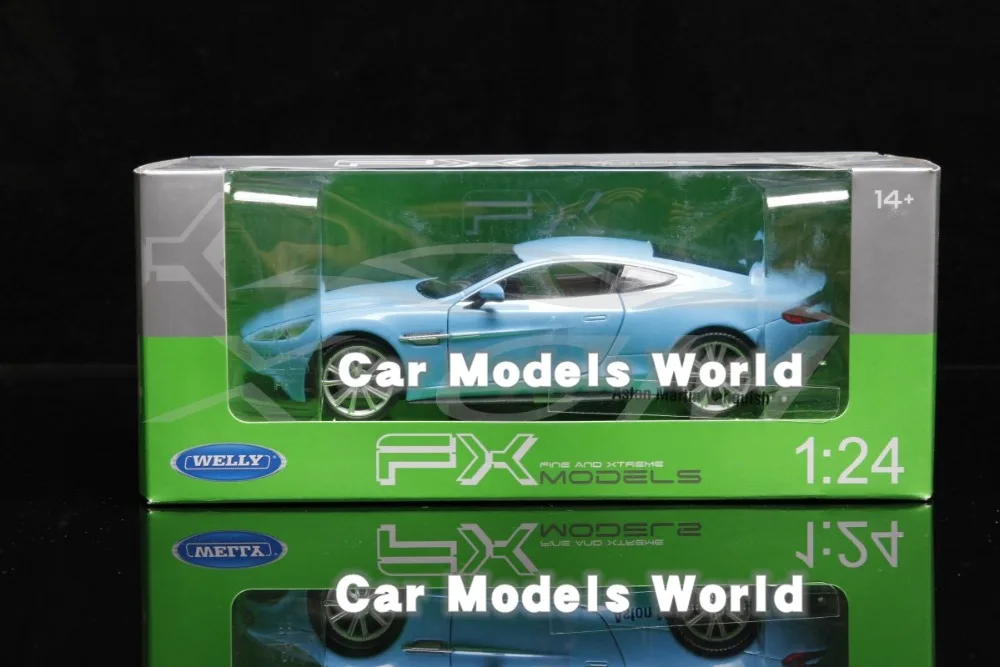Литая под давлением модель автомобиля Welly FX для Vanquish 1:24 (синий) + маленький