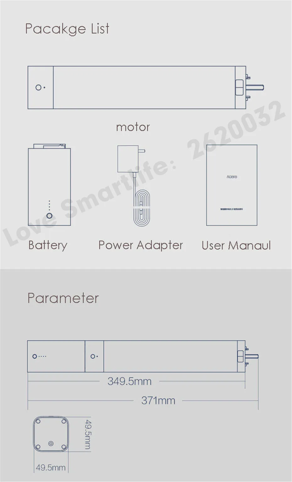 Xiaomi Aqara B1 Lithium Battery Motor,WIFI/Voice/Mi Home APP Control,Work with Xiaomi Zigbee Gateway,Mijia Smart Curtain System