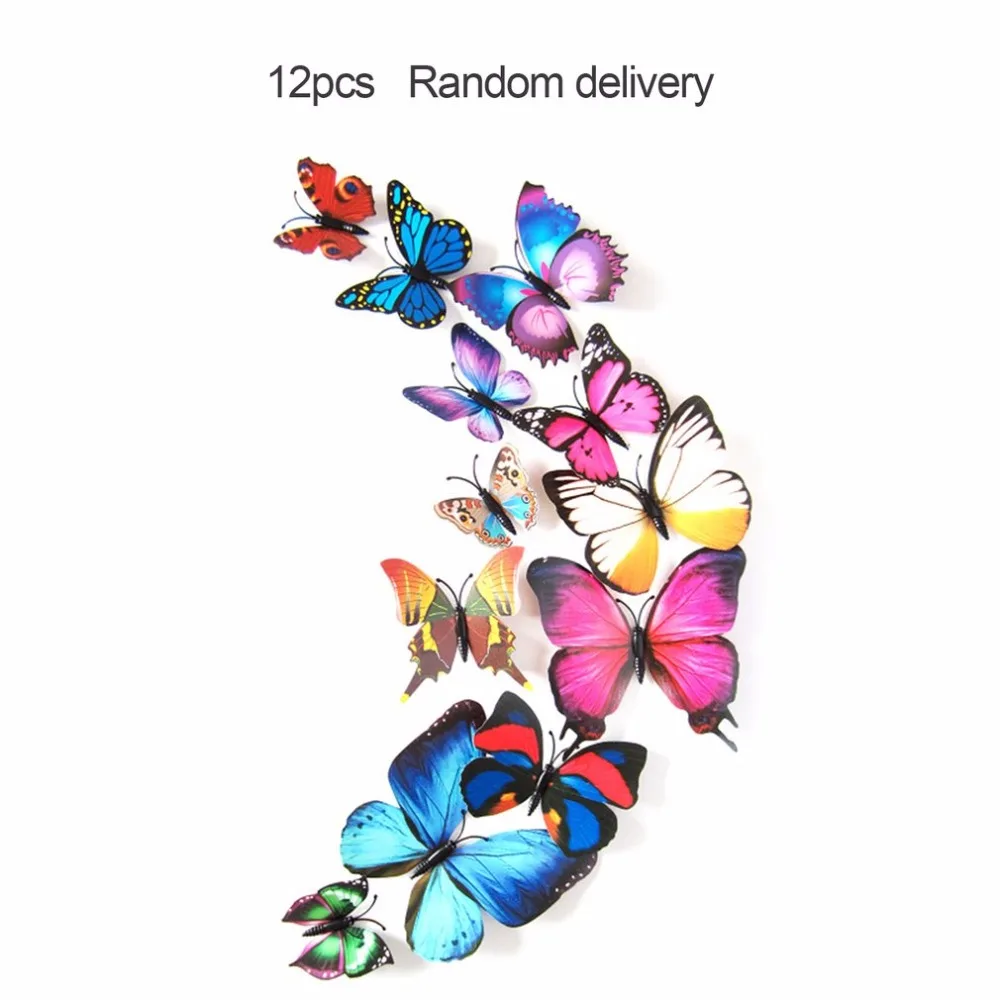 

12PCS/set 3D PVC Magnet Butterflies DIY Wall Sticker Refrigerator Magnets Removable Art Decal for Home Decoration