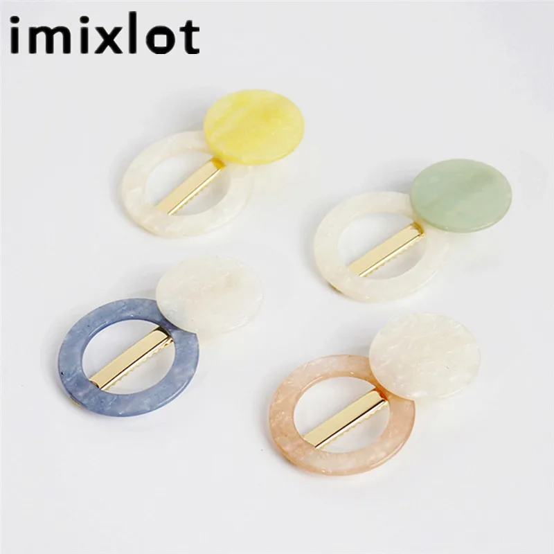 

Imixlot Newest Temperament Round Hollow Hair Clip for Women Girls Acetate Clip Sweet Trendy Hairpin Hair Styling Accessories