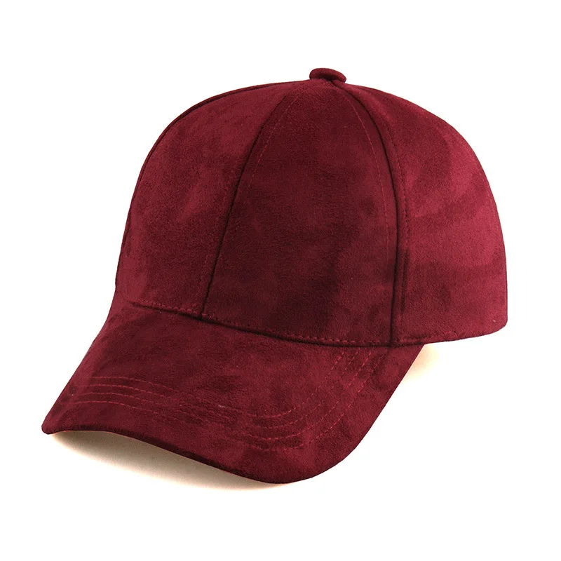 30pcs/Lot Men Plain 6 Panel Suede Baseball Caps Fashion Women Blank