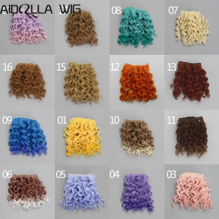 

Dolls Accessories 15cm*100CM 1PC Curly Hair Extensions for 1/3 1/4 1/6 BJD Doll Wig Hair for Rissian Handmade Doll DIY Doll Wigs