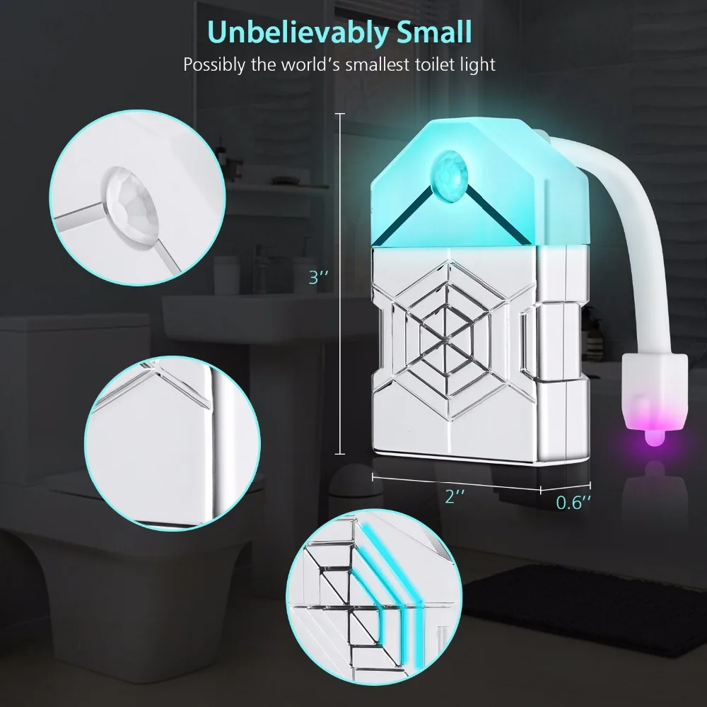 

UV LED Lamp Toilet Night Light Motion Sensor LED Bulb 16 Colors Lamp PIR Auto Sensor WC light LED Toilet Bowl Lights Bathroom