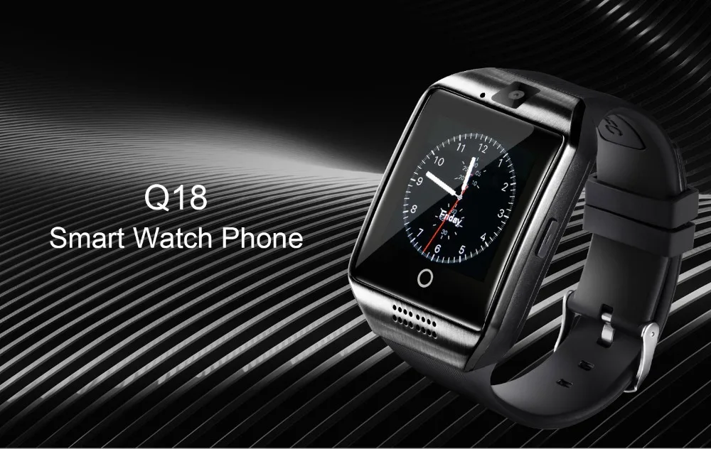 Новинка Q18 Bluetooth Смарт-часы мужские водонепроницаемые с большой батареей поддержка TF sim-карты с камерой для телефона Android умные часы