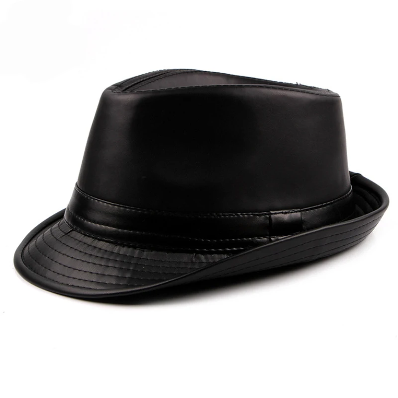 leather derby hat