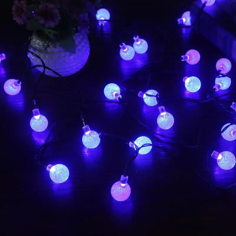 Светящаяся гирлянда с солнечной батареей 30LED круглые бусины декоративные