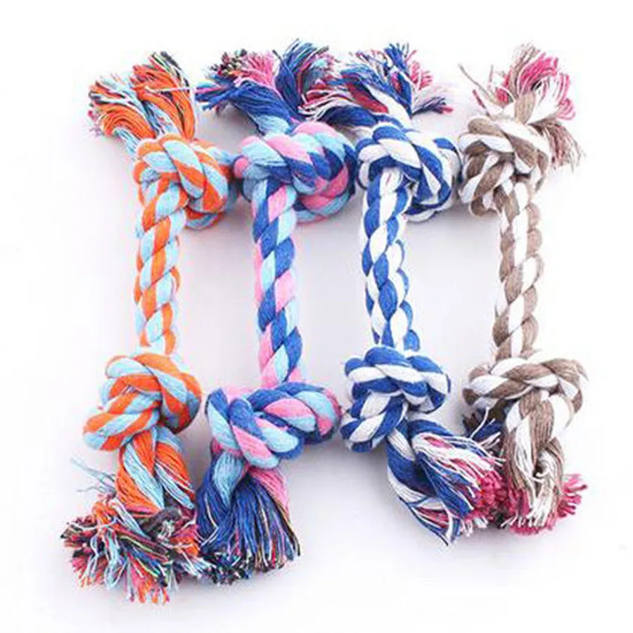 

Puppy Dog Pet Toy Cotton Braided Bone Rope Chew Knotted Tied Lovable
