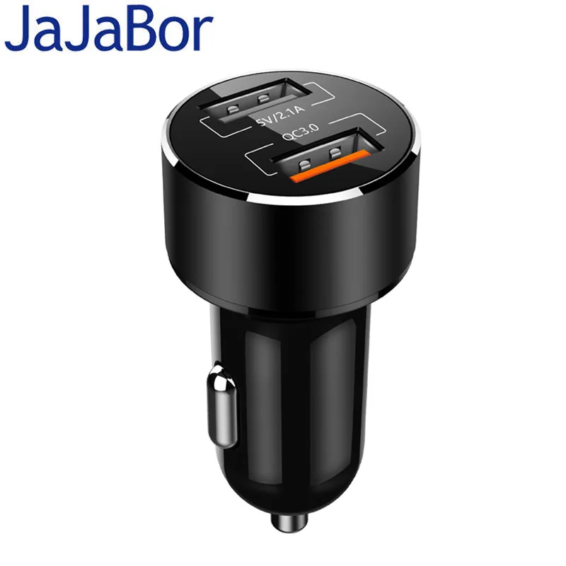 Автомобильное зарядное устройство JaJaBor USB с синим светодиодным светильник QC3.0 3.1A
