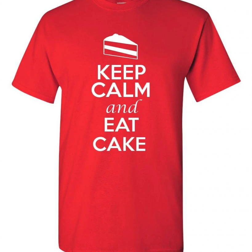 Keep Calm and Eat Cake Adult Novelty T-Shirt Tee (3)