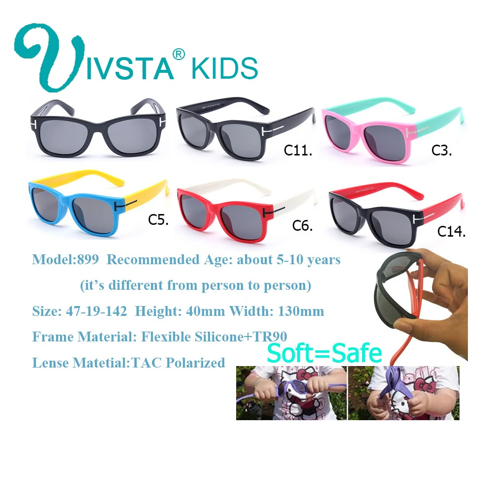 IVSTA TF211 солнцезащитные очки для мальчиков, детские солнцезащитные очки, поляризационные модные силиконовые резиновые гибкие безопасные детские 899 для девочек