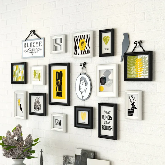 14 pcs/set Sofa Walls Wooden Photo Frames Combination European Style