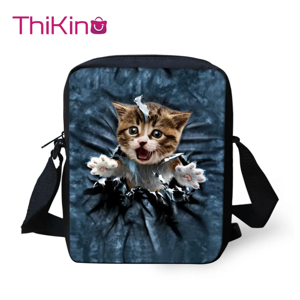 

Thikin Pocket Cat Shoulder Messenger Bag Cool Summer Crossbody Phone Bag for Boys Phone Bag Shopping Bags Mochila Infantil