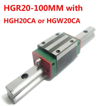 

1PC HGR20 Linear Guide Width 20MM Length 100MM with 1PC HGH20CA or HGW20CA Slider for cnc xyz axis