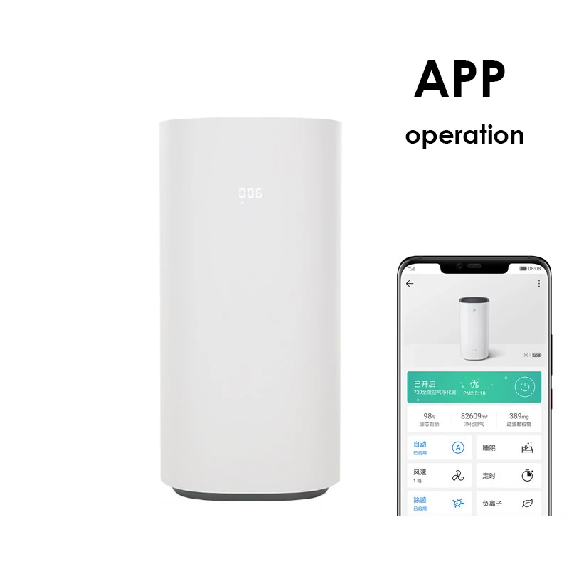 APP Smart Control Household Air Purifier 220V Professional Air Purification Machine Formaldehyde PM2.5 Remover Air Cleaner