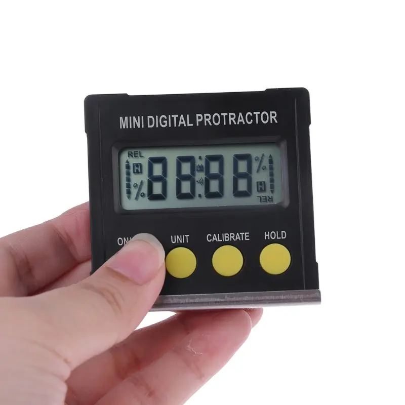 360 Degree Digital Protractor Inclinometer Electronic Level Box Magnetic Base Measuring Tools